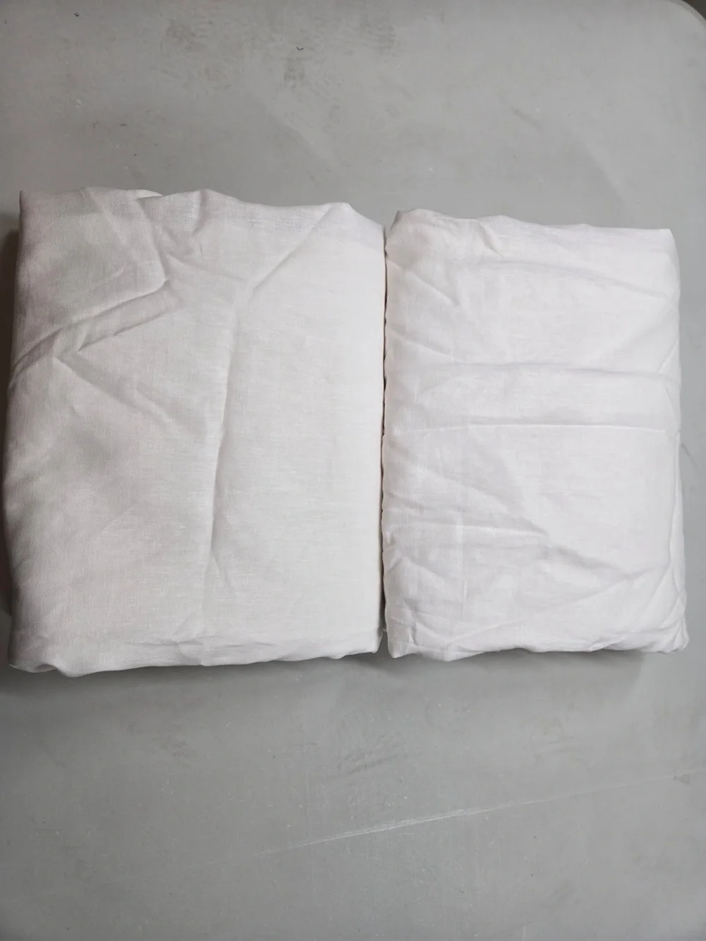 QUINCE Set Of 2 48x84 European Linen Curtains Cream 0498